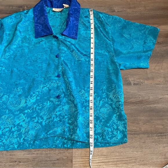 Vintage Victoria’s Secret Gold Label Relaxed Fit Satin Pajama Top Button Up Sm - Picture 9 of 14